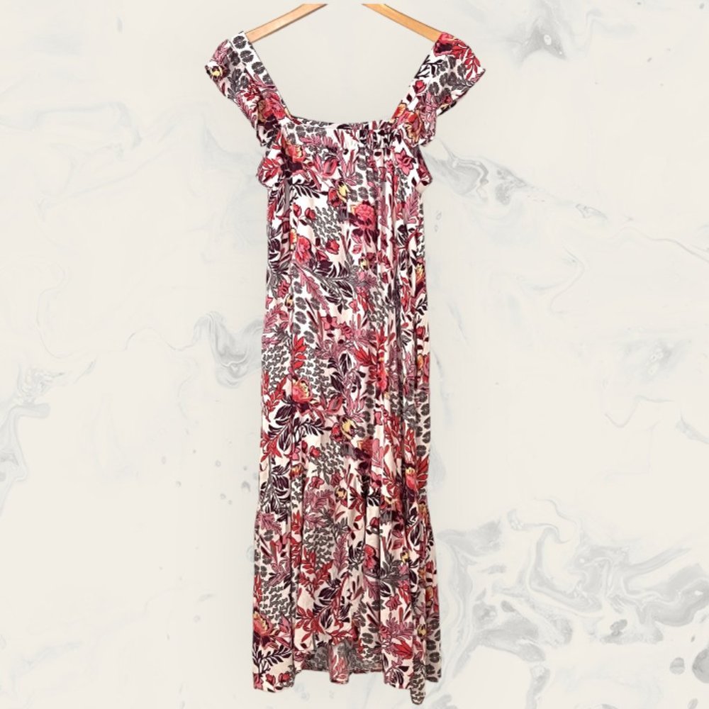 Knox Rose Women's Maxi Dress Floral Sleeveless Size M Rayon Pocket - Picture 2 of 9